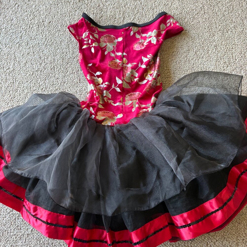 Weissman Girls Red Sequin Dance Costume Tutu MC Asian Style Recital - Picture 8 of 13